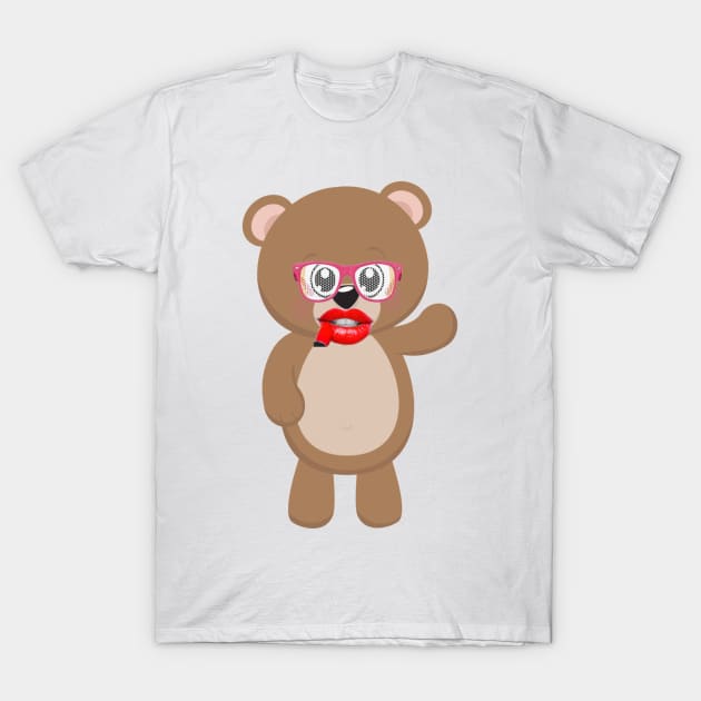 BEAR IN RED LEPS ART T-Shirt by Own Store